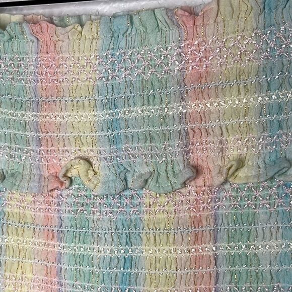 NWT LoveShackFancy Camilla Rainbow Mini Skirt Large - Picture 3 of 12